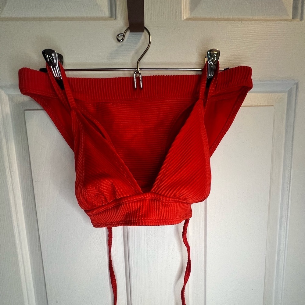 Orange Ribbed Bikini Set